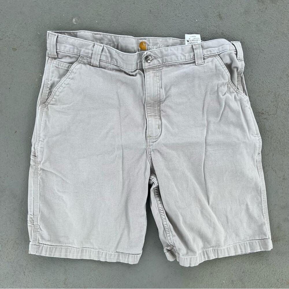 Carhartt Rugged Flex Rigby Relaxed Fit Shorts Gray Tan Sz 40